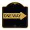 Signmission Designer Series One Way W/ Right Arrow, Black & Gold Aluminum Sign, 18" x 18", BG-1818-24384 A-DES-BG-1818-24384 - alternate 1